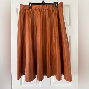 Lane Bryant Brown Maxi pleated Skirt women’s size 18-20